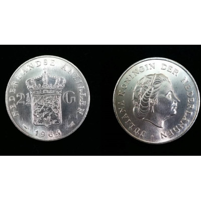 Монета Нидерландские Антильские острова 2,5 цент 1965 год.